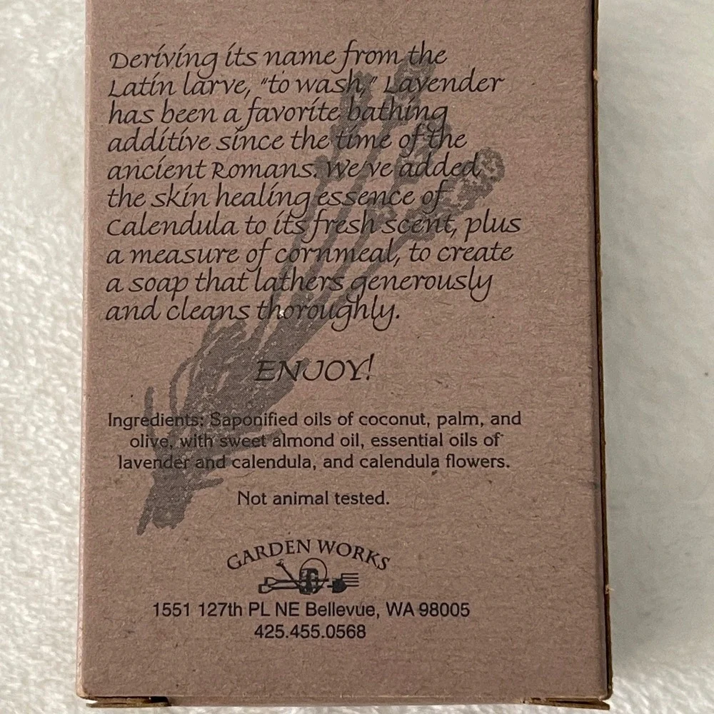 Gardener's Grit‎ Lavender Calendula Cornmeal Soap Bar 4 oz Natural Ingredients